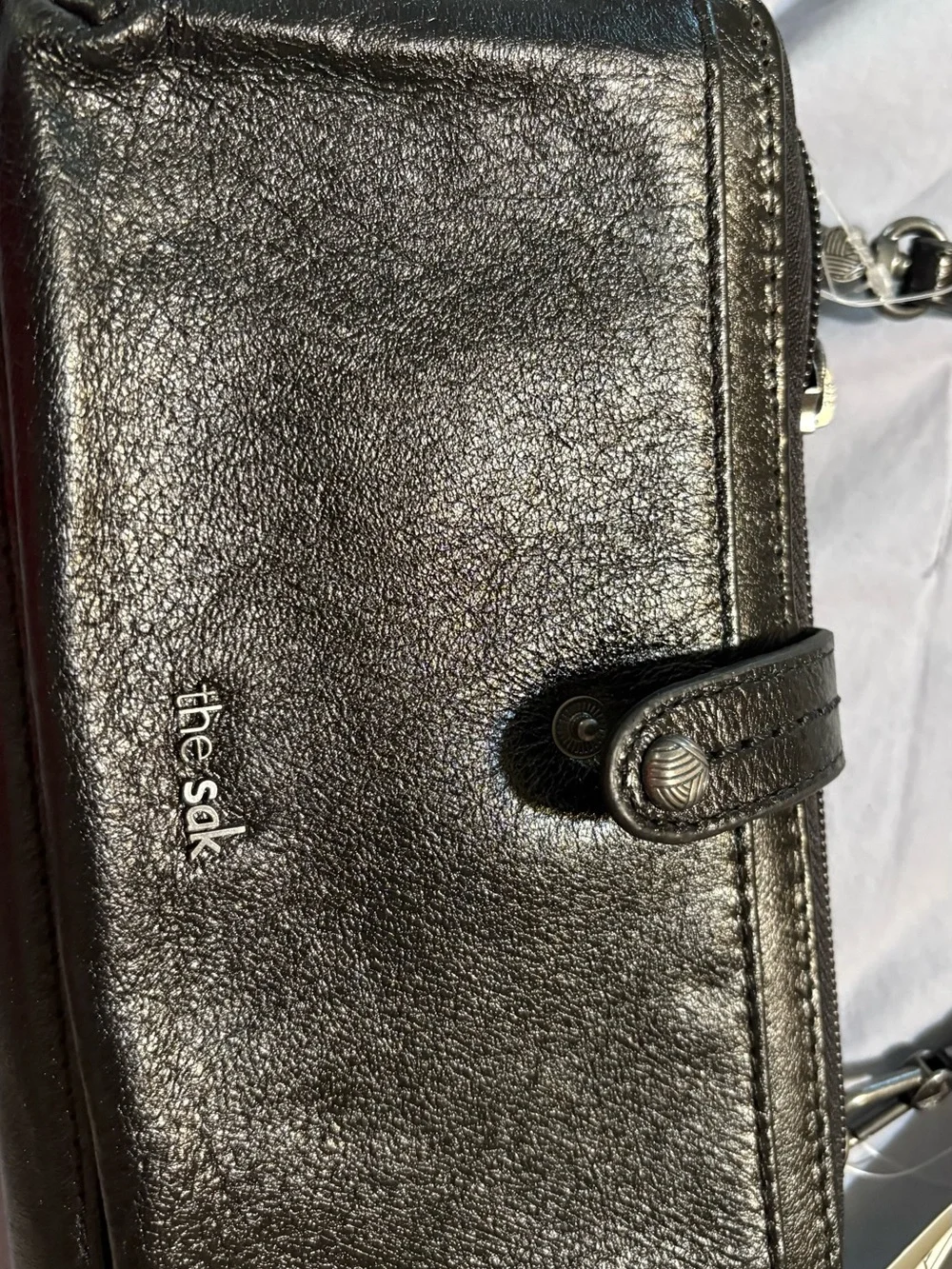 The Sak Black Leather Crossbody Wallet Bag